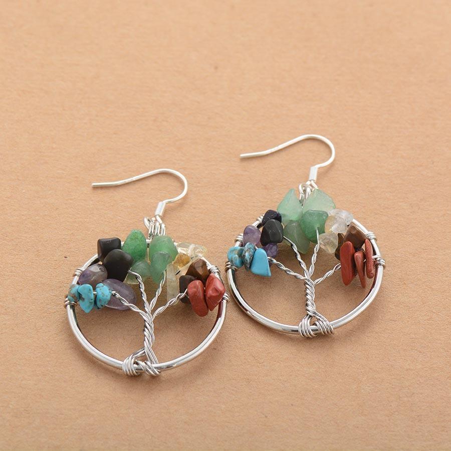 7 Chakra Tree Of Life Earrings-Your Soul Place