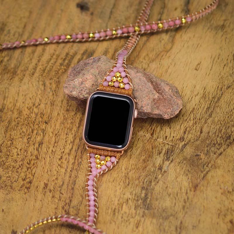 Primarily Pinks Rose Quartz Apple Watch Strap-Your Soul Place