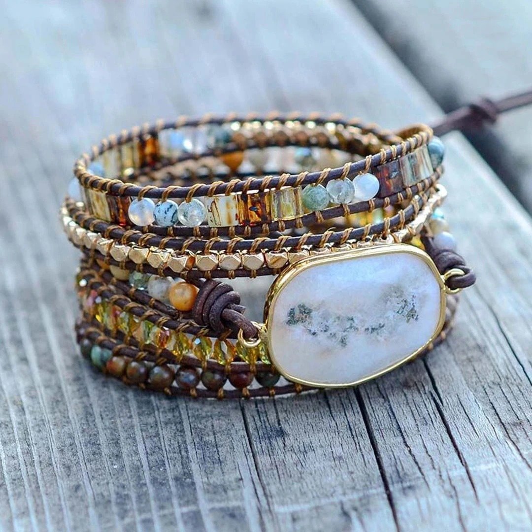 Agate Moonlight Agate Wrap Bracelet-Your Soul Place