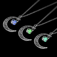 Thumbnail for Glow In The Dark Crescent Moon Necklace-Your Soul Place