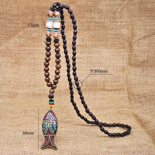 Handmade Nepal Buddhist Wenge Mala Necklace-Your Soul Place