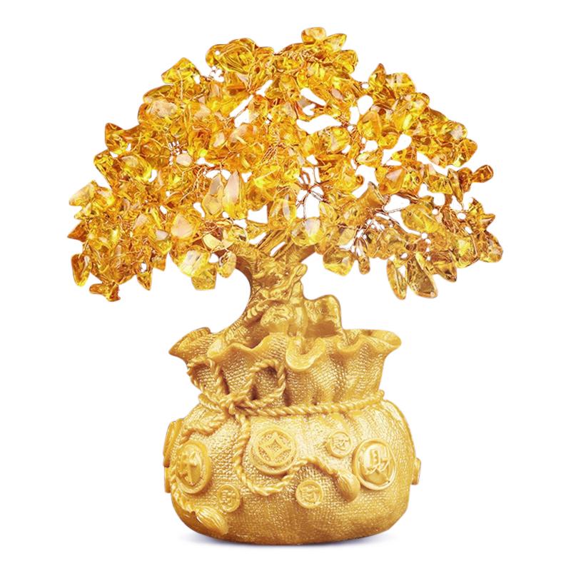 feng shui gold money tree Feng Shui Citrine Money Tree Wealth Ornaments