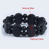 Thumbnail for Natural Black Bian Stone Bracelet-Your Soul Place