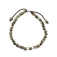 Thumbnail for Natural Pyrite with Sterling Silver Cube Charm Bracelet-Your Soul Place