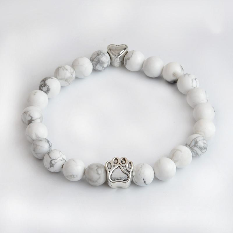 Natural White Turquoise Chakra Bracelet for Pet Lovers-Your Soul Place