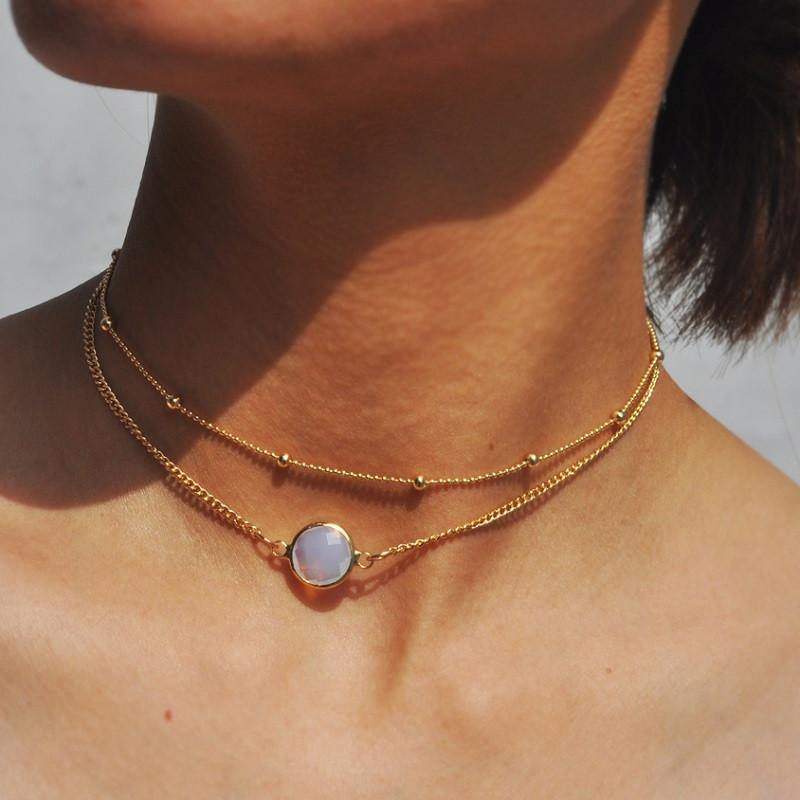 2 Layers Crystal Choker Necklace-Your Soul Place