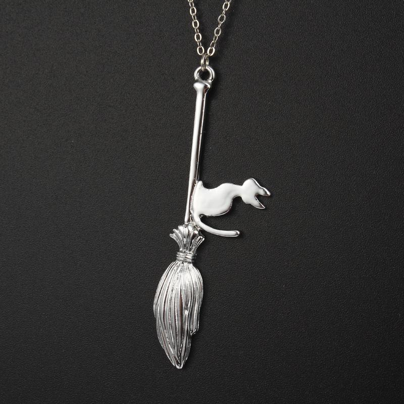 Flying Witch Cat Necklace-Your Soul Place