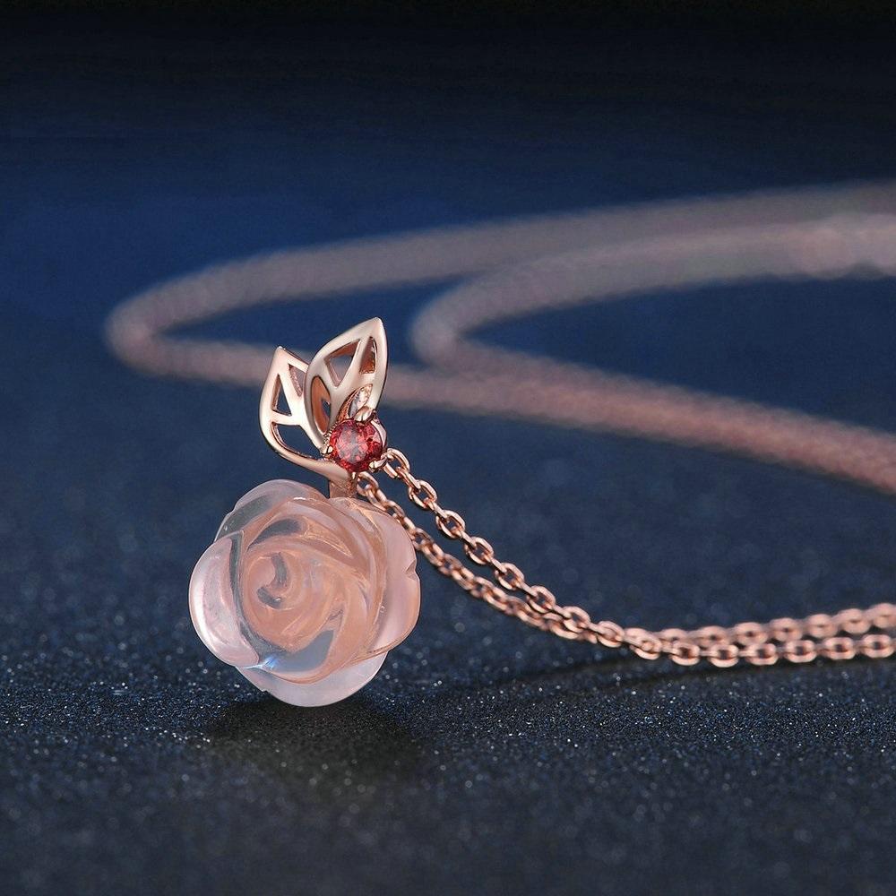 Majestic Rose Quartz & Garnet Necklace-Your Soul Place