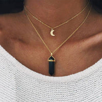 Thumbnail for Natural Healing Stone Moon Necklace-Your Soul Place