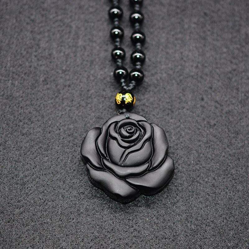 Obsidian Rose Pendant-Your Soul Place