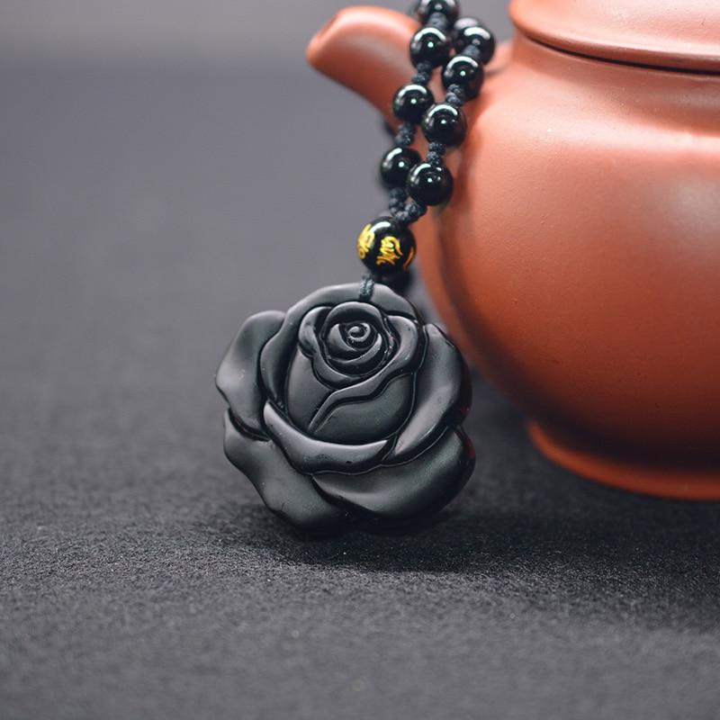 Obsidian Rose Pendant-Your Soul Place