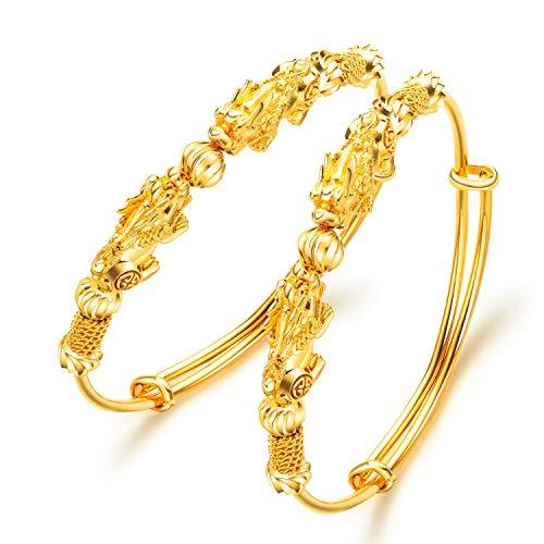 Double Pixiu Gold Wealth Bangle-Your Soul Place