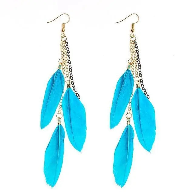 Paradise Feathers Dangling Earrings-Your Soul Place