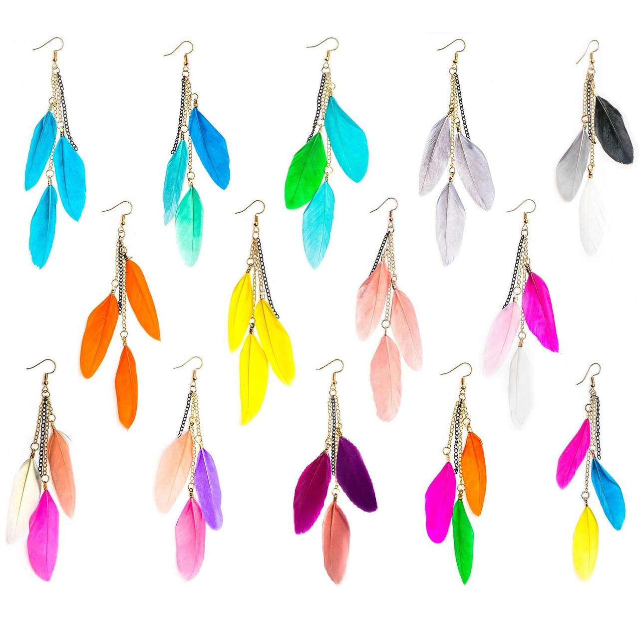 Paradise Feathers Dangling Earrings-Your Soul Place
