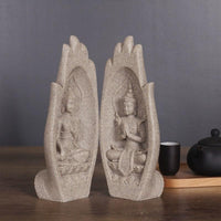 Thumbnail for Prayers of Buddha 2-Piece Sandstone Statue