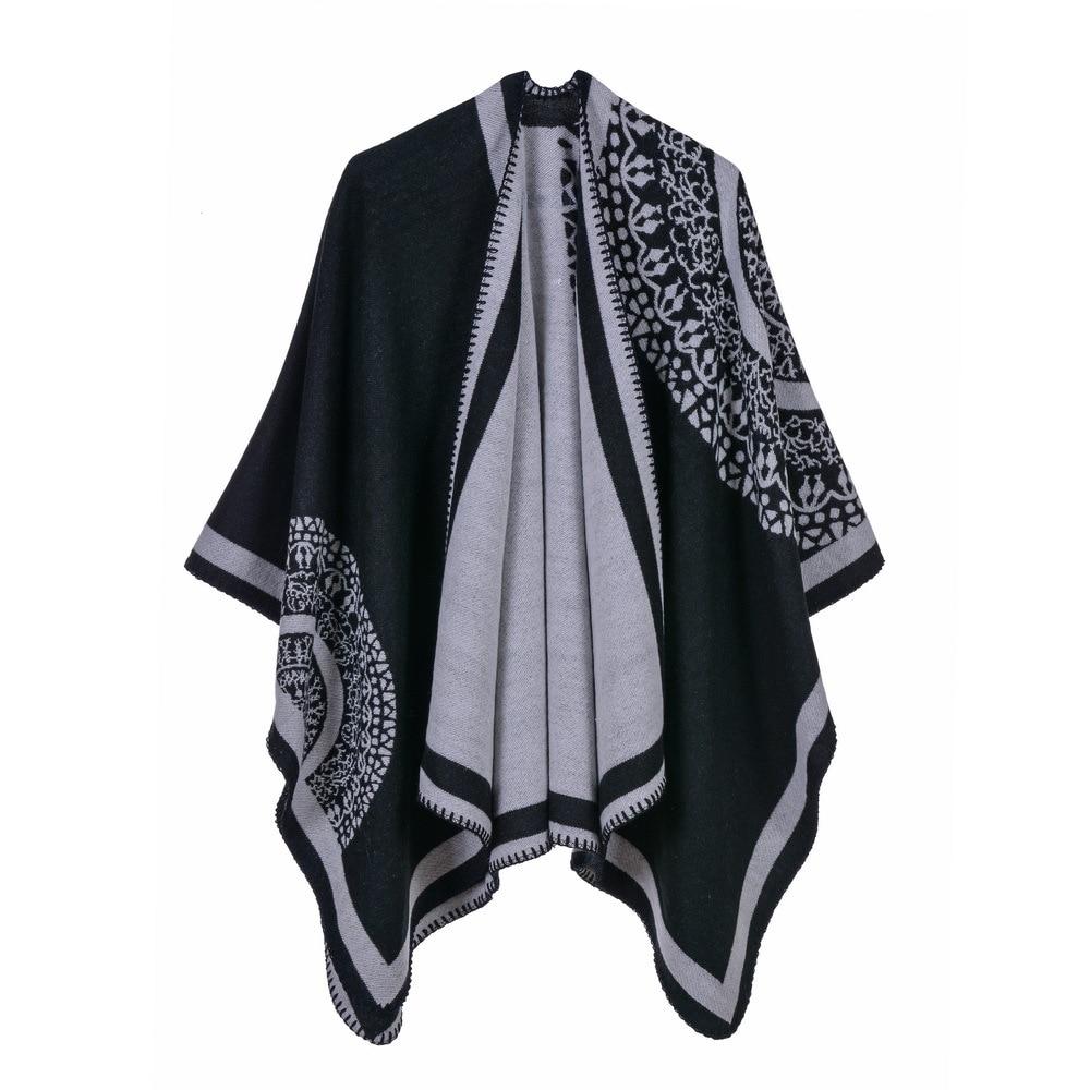 Warm and Cozy Geometric Poncho-Your Soul Place