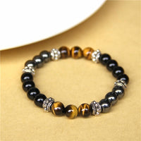 Thumbnail for The Triple Protection Bracelet - Black Obsidian X Blue Tiger Eye X Hematite-Your Soul Place