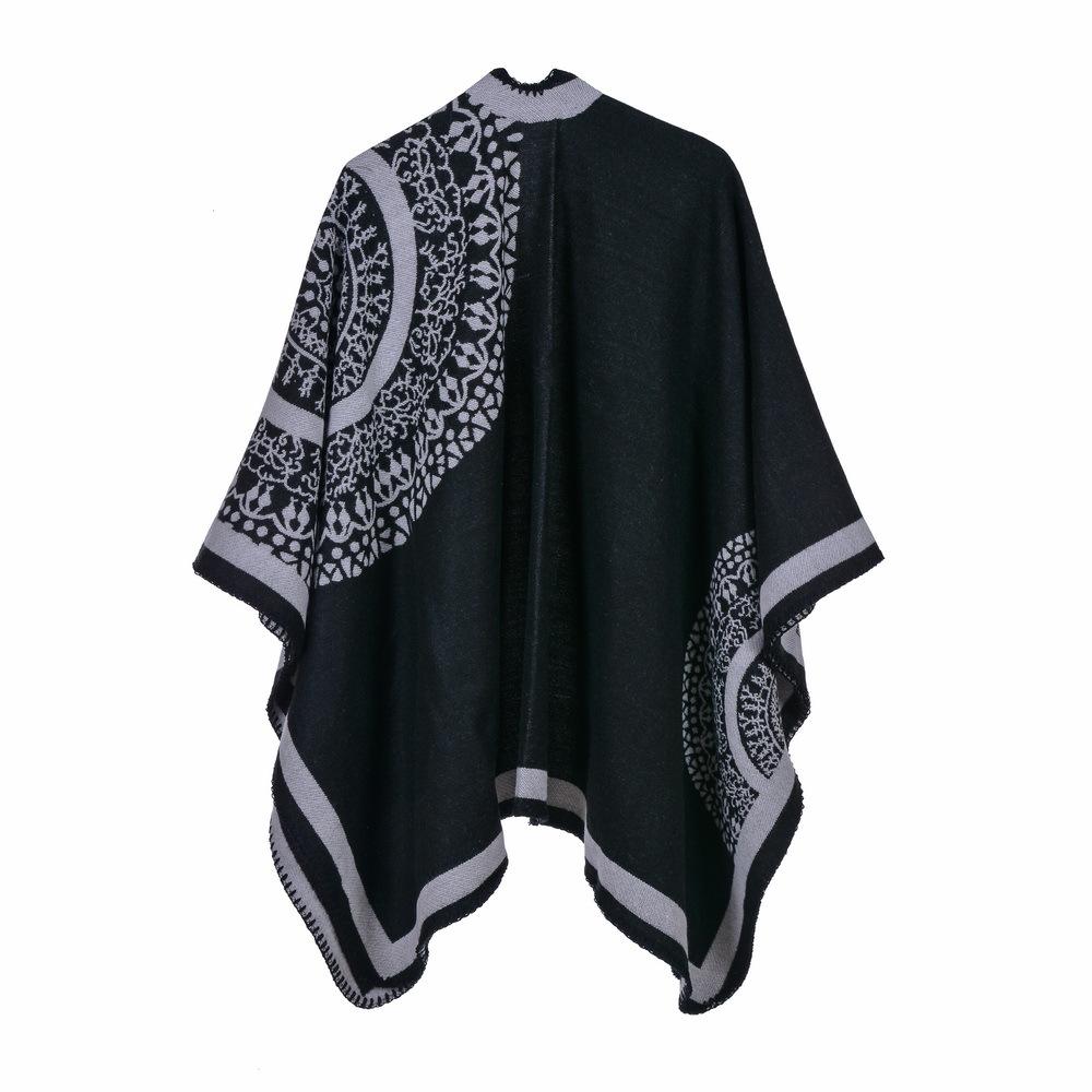 Warm and Cozy Geometric Poncho-Your Soul Place