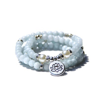 Thumbnail for 108 Aquamarin Beads Mala with Lotus Charm-Your Soul Place