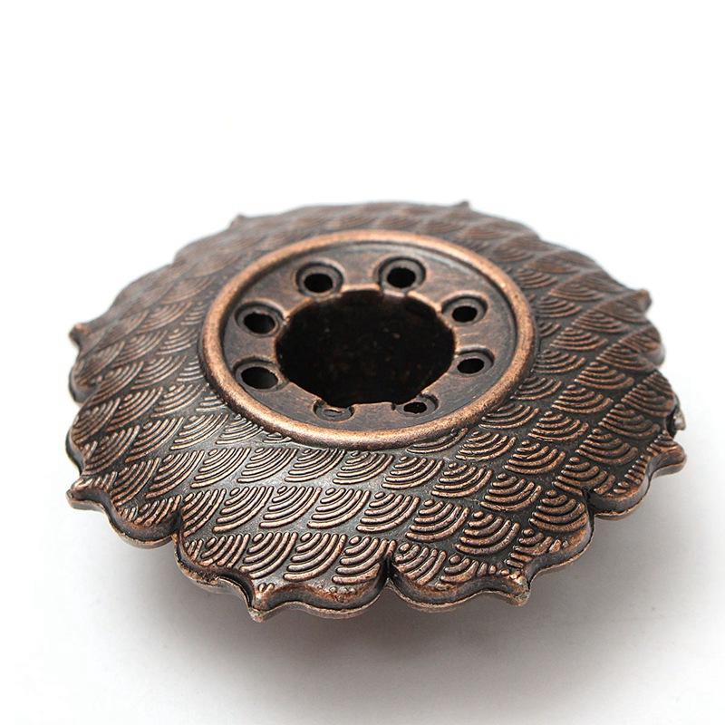 Lotus Shape Metal Plate Incense Burner - 9 Holes for Incense Sticks and Cones-Your Soul Place