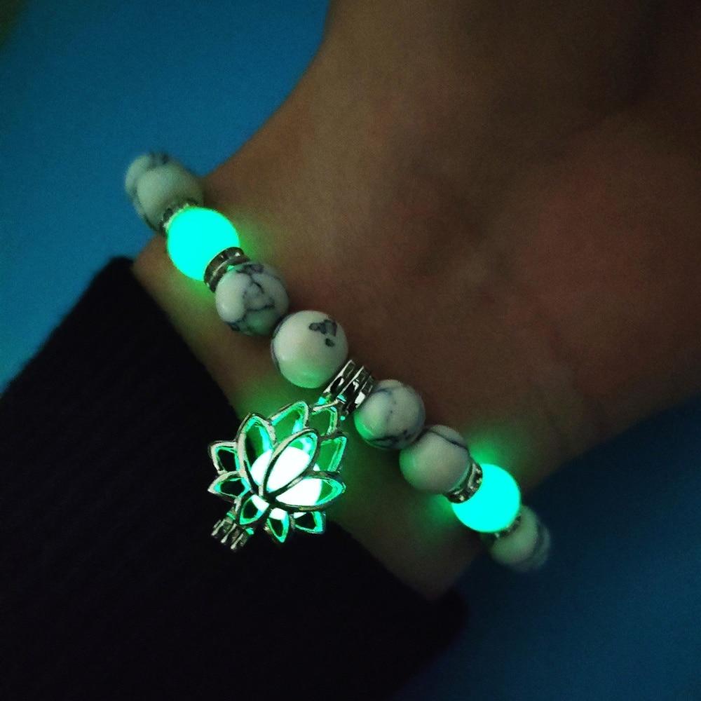 Glow In The Dark Lotus Turquoise Bracelet-Your Soul Place
