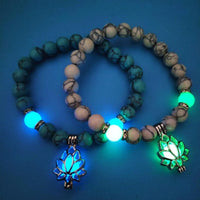 Thumbnail for Glow In The Dark Lotus Turquoise Bracelet-Your Soul Place