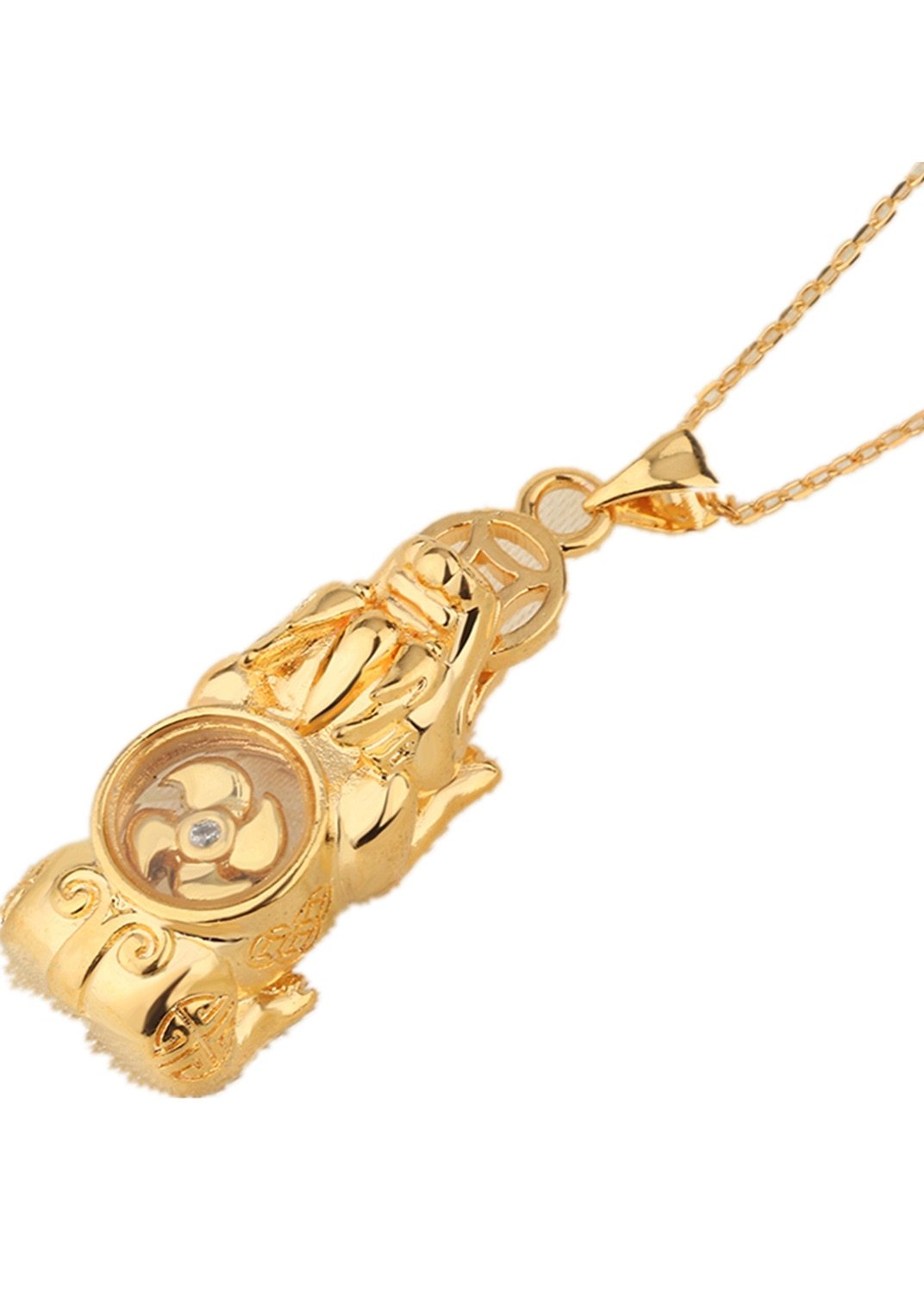 Lucky Rotating Windmill Gold Pixiu Necklace-Your Soul Place