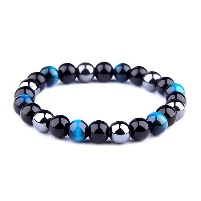 The Triple Protection Blue Tiger Eye X Hematite X Black Obsidian Stone Bracelet-Your Soul Place
