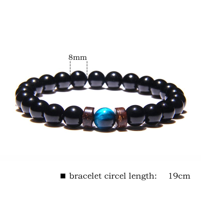 Blue Tiger Eye X Black Onyx X Wooden Beads Bracelet-Your Soul Place