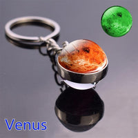 Thumbnail for Glow In The Dark Solar System Planet Double Sided Glass Ball Keychain