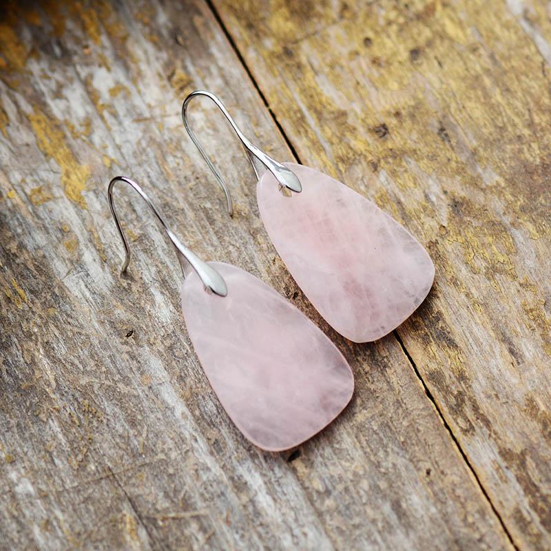 Self-care and Healing Rose Quartz Earrings-Your Soul Place