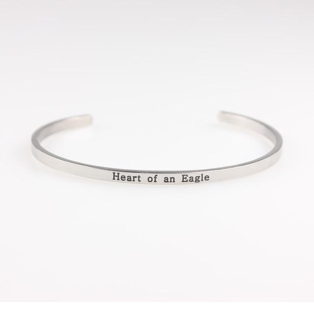 Positive Inspirational Quote Stainless Steel Bangle Bracelet - 5