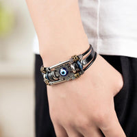 Thumbnail for Vintage Evil Eye Stainless Steel Multilayer Leather Bracelet-Your Soul Place