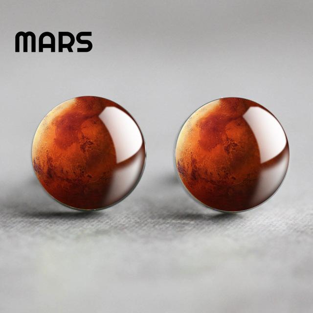 Solar System Planet Glass Stud Earrings-Your Soul Place