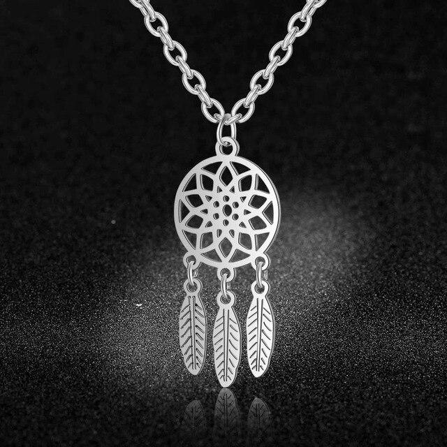 Spiritual Stainless Steel Necklace - Lotus / OM / Hamsa Hand / Tree of Life / Dream Catcher