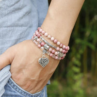 Thumbnail for Natural Rhodochrosite Beads Mala Bracelet