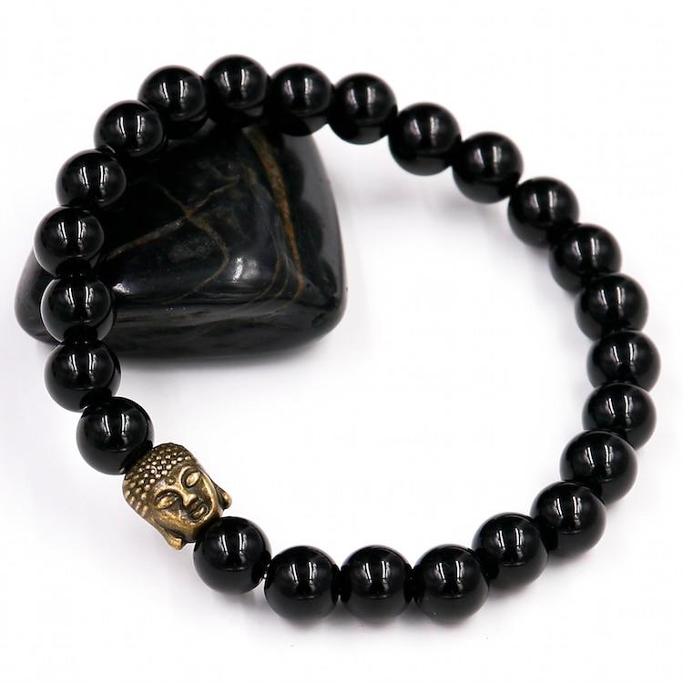 Black Onyx Buddha Om Charm Bracelet-Your Soul Place