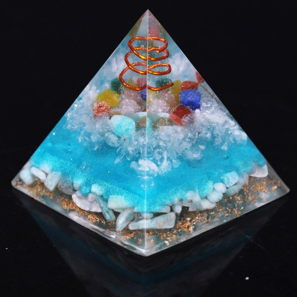 Tree Of Life Amazonite 7 Chakra Orgone Pyramid-Your Soul Place