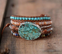 Thumbnail for Calming Ocean Stone Wrap Bracelet-Your Soul Place