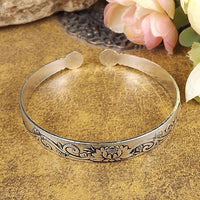 Thumbnail for Carved Lotus Flower Adjustable Bangle-Your Soul Place