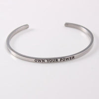 Thumbnail for Positive Inspirational Quote Stainless Steel Bangle Bracelet - 2-Your Soul Place