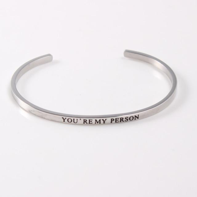 Positive Inspirational Quote Stainless Steel Bangle Bracelet - 2