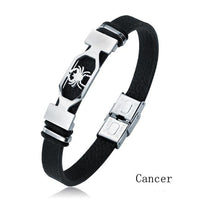 Thumbnail for Stainless Steel Zodiac Constellation Leather Bracelet
