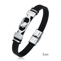 Thumbnail for Stainless Steel Zodiac Constellation Leather Bracelet
