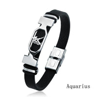 Thumbnail for Stainless Steel Zodiac Constellation Leather Bracelet-Your Soul Place