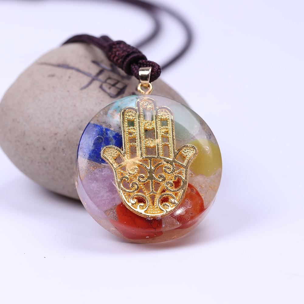 Hand of Fatima Orgonite Chakra Necklace-Your Soul Place