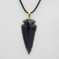 Thumbnail for Black Obsidian Arrowhead Healing Point Pendant-Your Soul Place