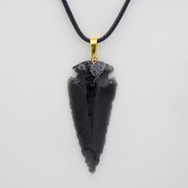 Black Obsidian Arrowhead Healing Point Pendant-Your Soul Place