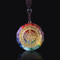 Thumbnail for Glow in the Dark Orgonite Chakra Sacred Geometry Sri Yantra Necklace-Your Soul Place