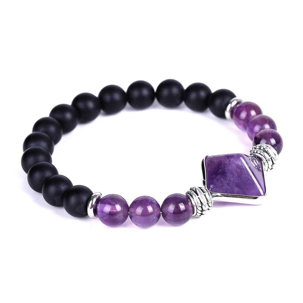 Natural Stone Beads Pyramid Chakra Bracelet-Your Soul Place